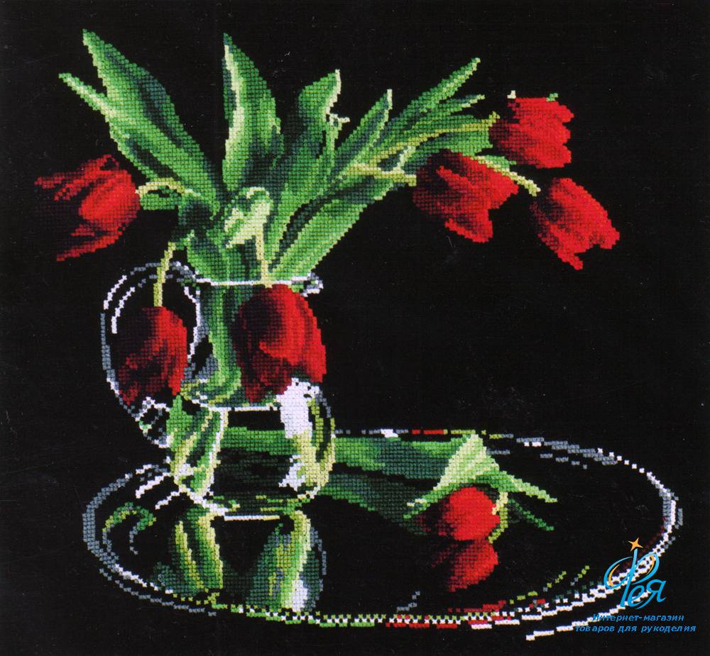 Набор для вышивания крестом Розы для мастерицы 25*25см Чудесная игла